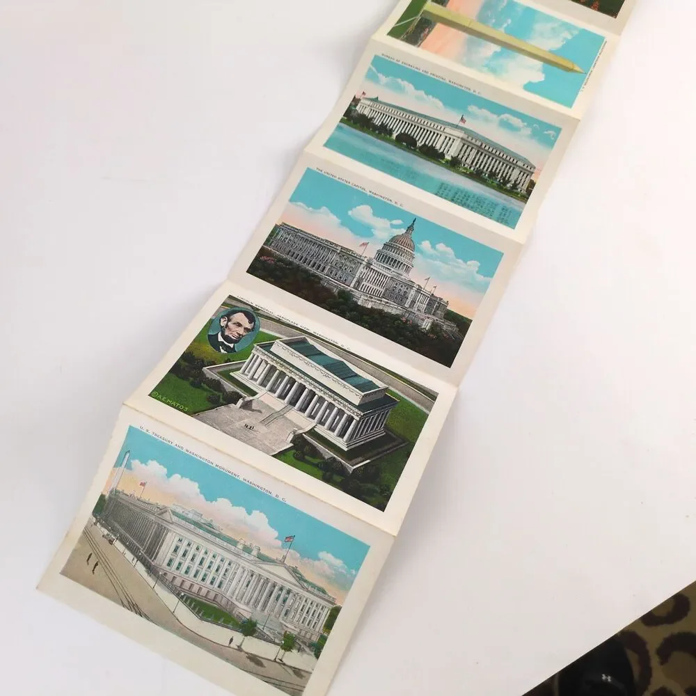 Souvenir Folder of‎ Washington DC 1920s Fold-Out Postcards Unused US Capitol